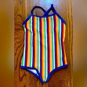 Hanna andersson one piece rainbow swimsuit, 3t